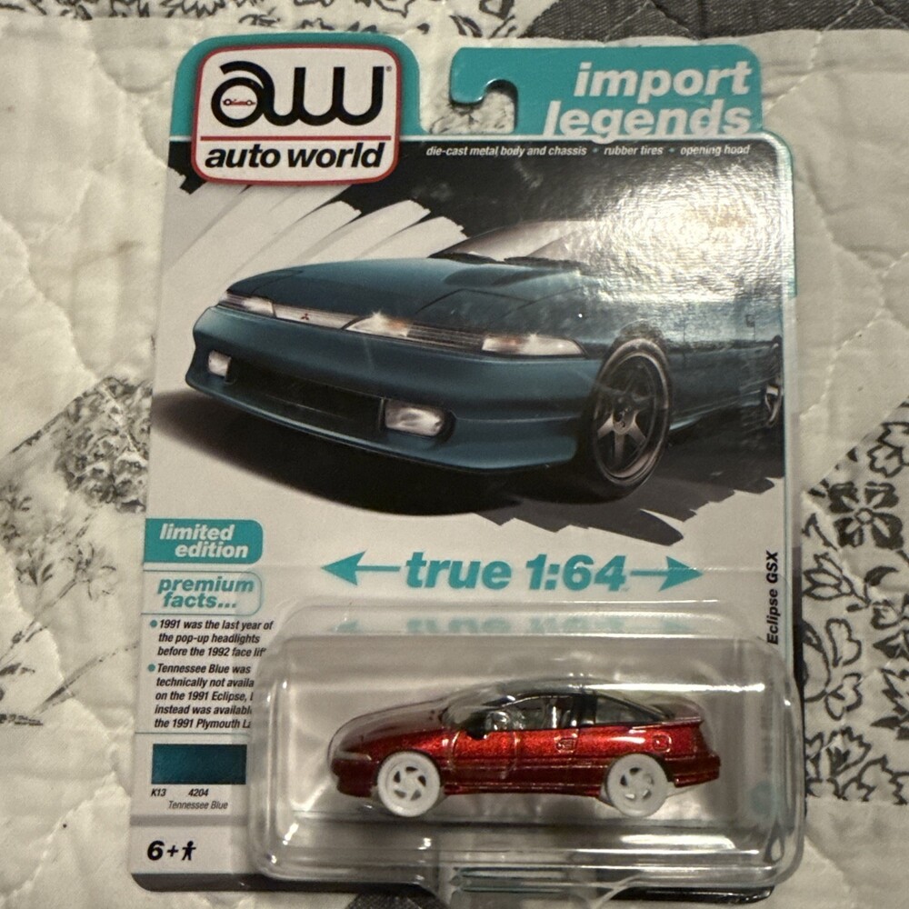 NEW ULTRA RED Auto World Import Legends 1991 MITSUBISHI ECLIPSE GSX